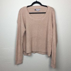 Jennifer Lopez Pink & Gold Accent Knitted Sweater